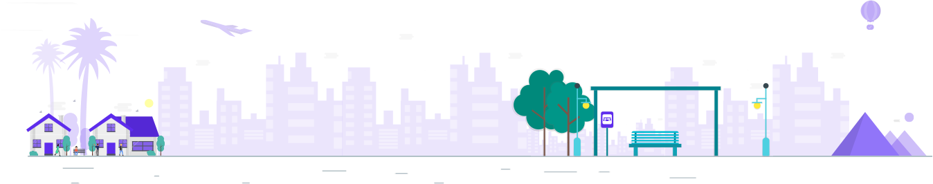 Illustration of a city outline, transparent